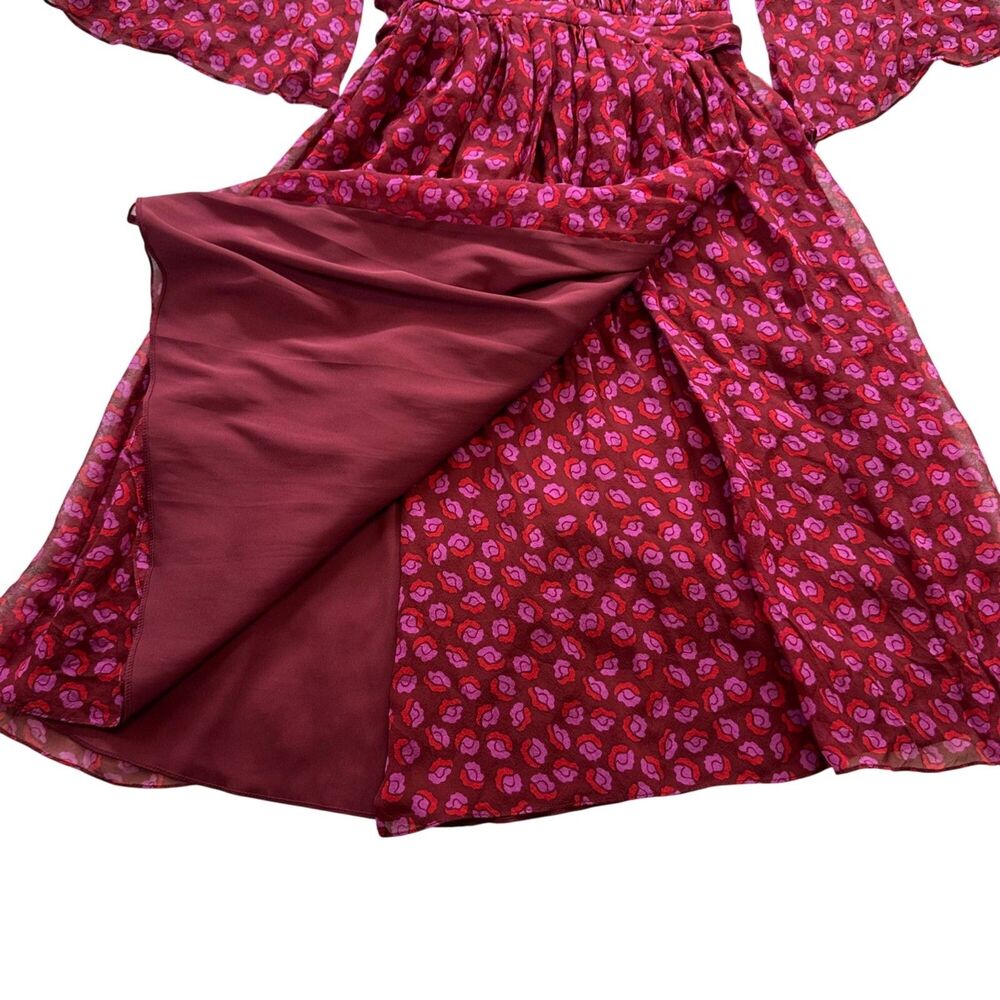 Diane Von Furstenberg ASO Zoey Dutch ALICIA Ballet Rose Garnet Wrap Dress Sz 0 - Picture 5 of 16